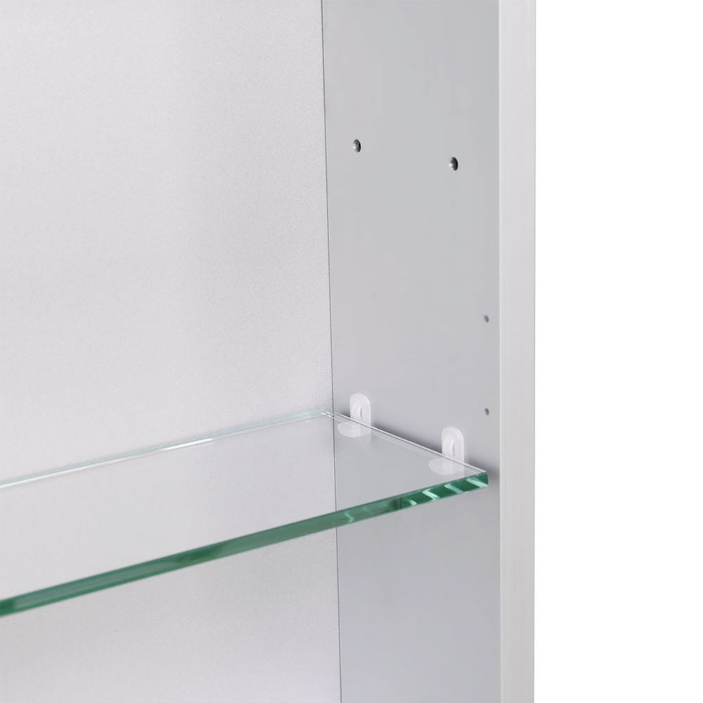 Living and Home Single Door Black Surface Mount LED Mirror Cabinet Image 5