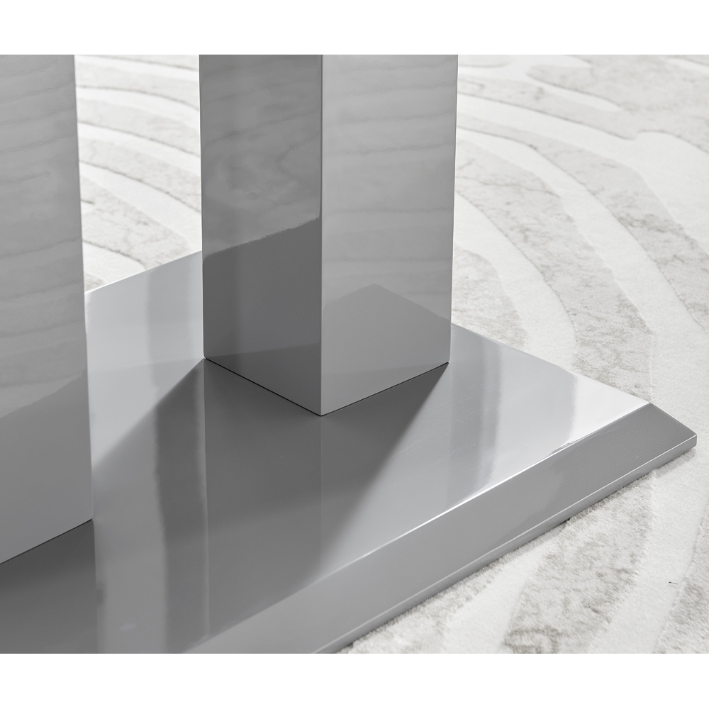 Furniturebox Molini Valera 4 Seater Dining Set Grey Gloss Black and Chrome Image 7