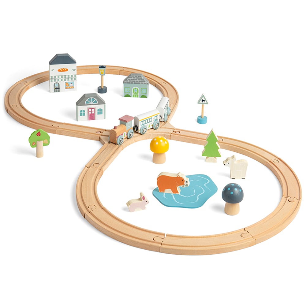 Wilko wooden train sales set