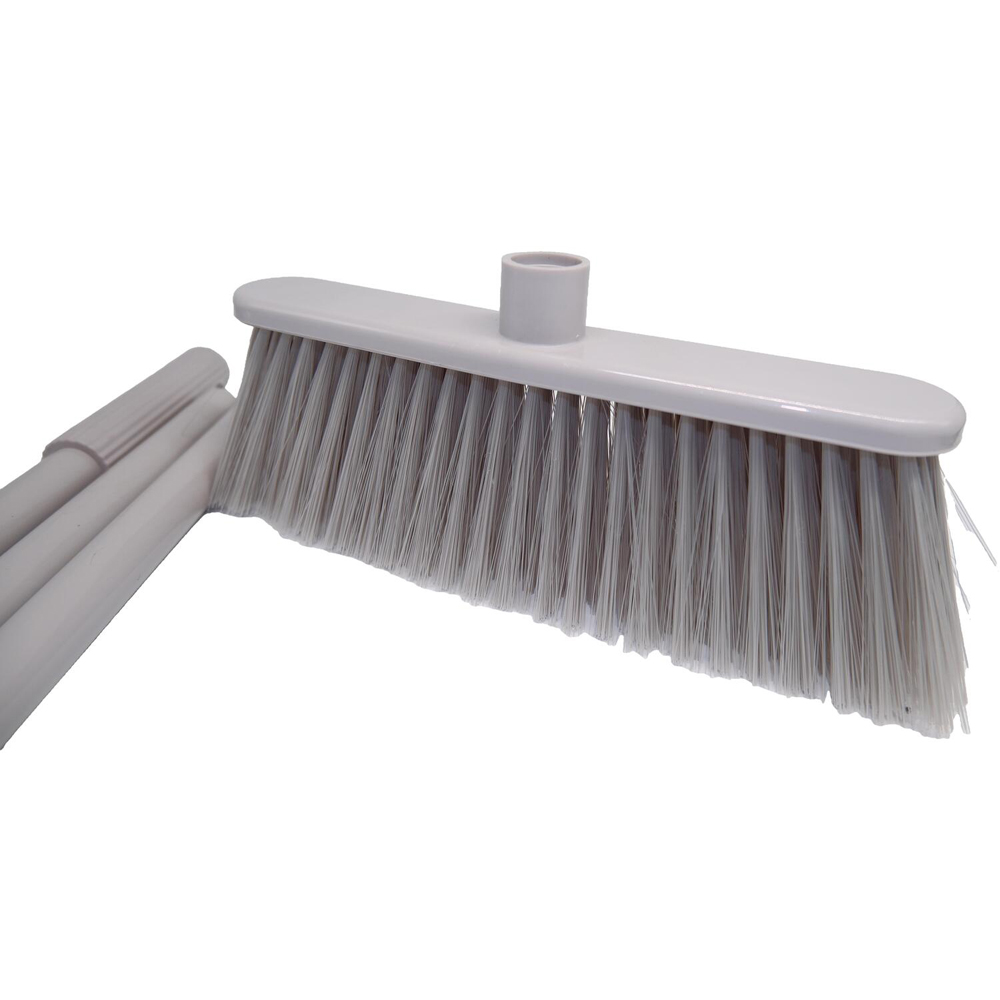 Eden Ribbed Broom with 3 Section Handle Grey Image 5