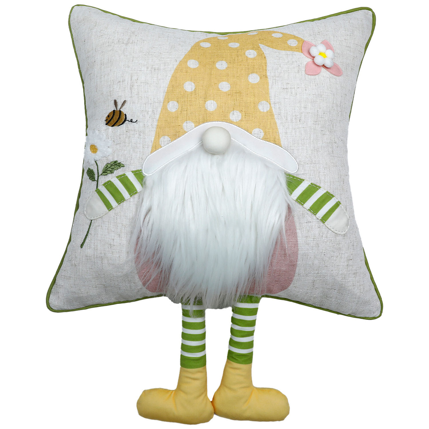 Spring Gnome Cushion - White Image 1