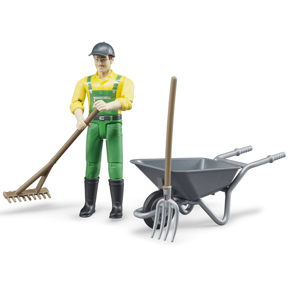 Bruder Kids bworld Farmer Figure and Accessories Playset Model Image 2