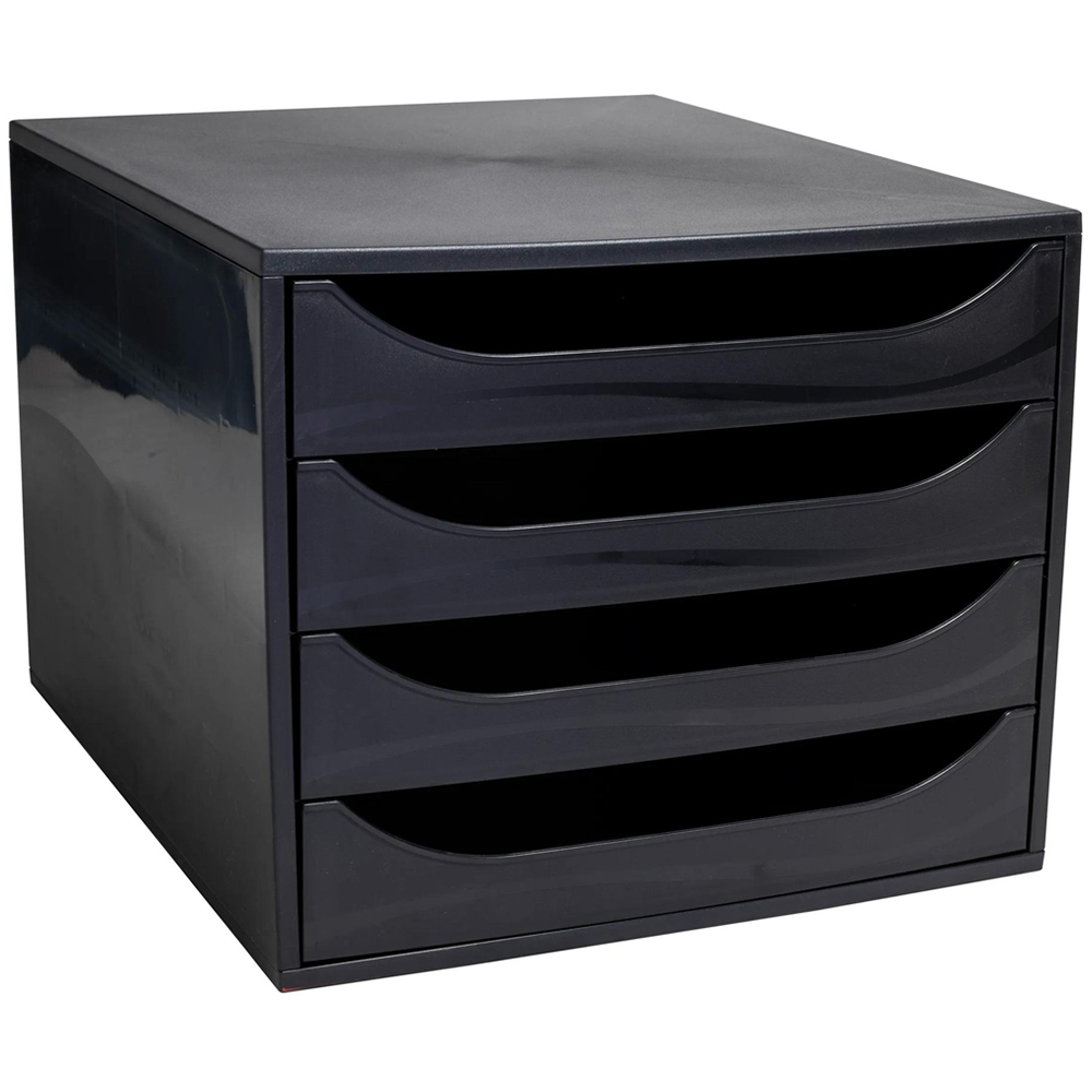 Exacompta EcoBox 4 Drawer Black Desk Organiser Image 1