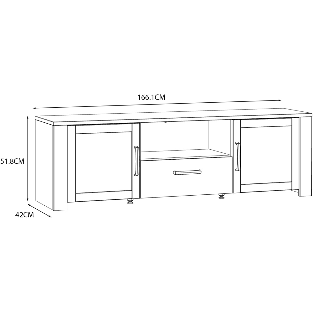 Florence Bohol 2 Door Single Drawer Navy Riviera Oak TV Unit Image 8