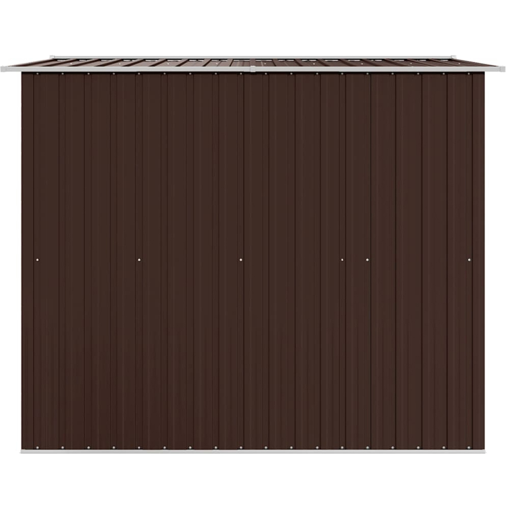 vidaXL 8.4 x 6.7ft Brown Galvanised Steel Apex Garden Shed Image 5