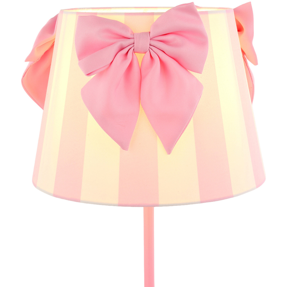 Stripe Bow Table Lamp Pink Image 4