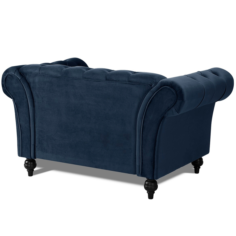 Home Detail Mayfair Midnight Blue Velvet Curved Sofa Chair Image 5