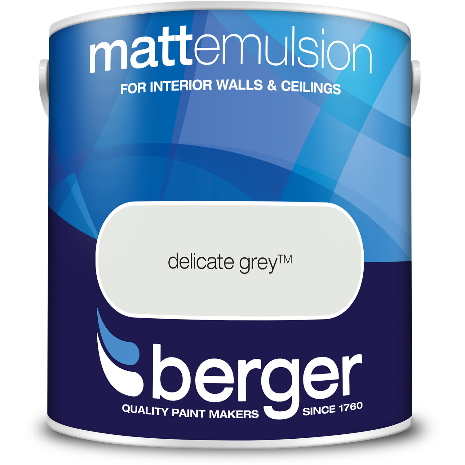 Berger Walls & Ceilings Delicate Grey Matt Emulsion Paint 2.5L Image 2
