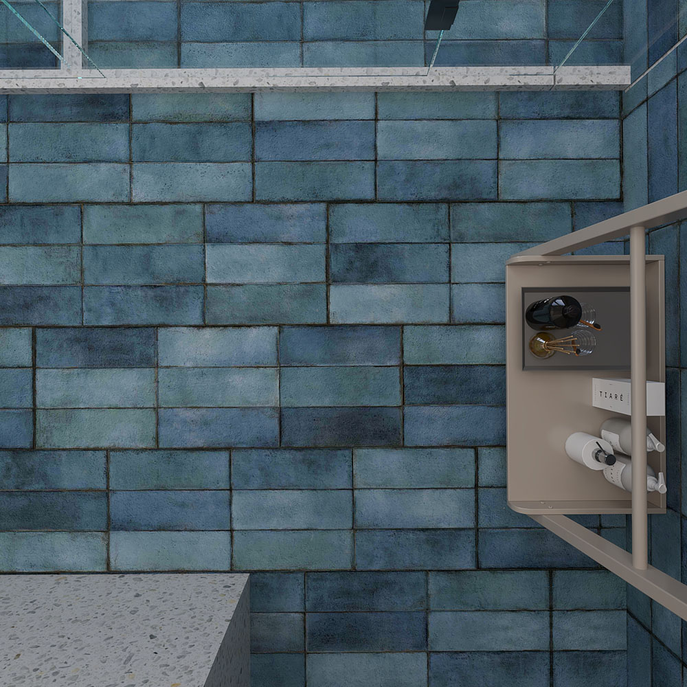 Bien Juno Sapphire Gloss Ceramic Wall Tile 300 x 900mm 6 Pack Image 7