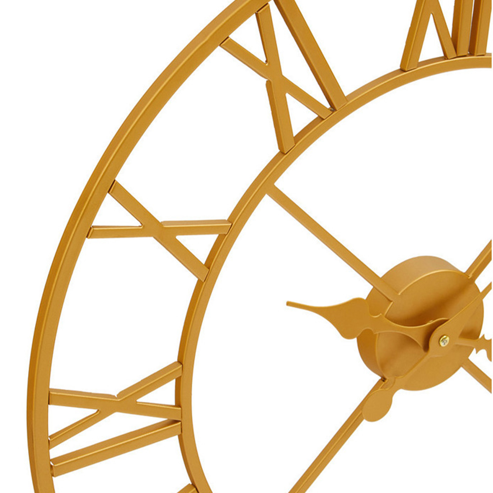 Premier Housewares Vitus Gold Finish Round Wall Clock 56cm Image 4