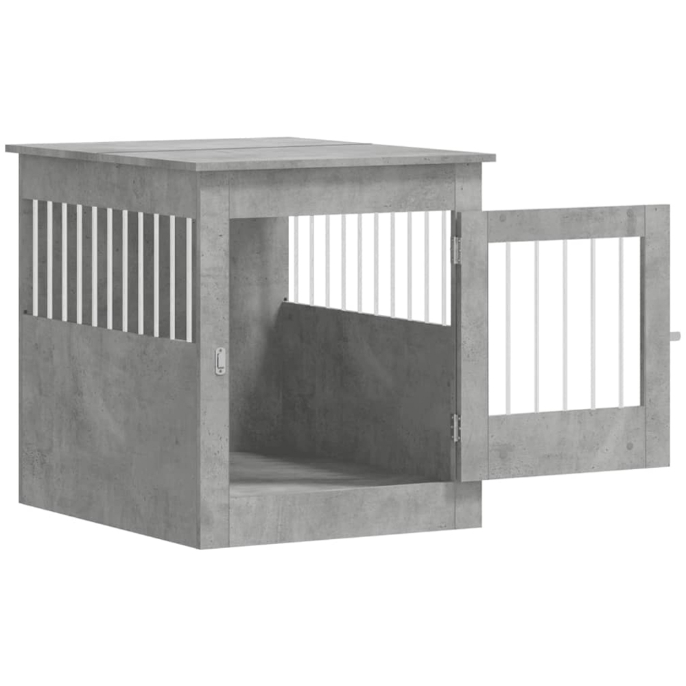 vidaXL Concrete Grey Processed Wood Dog Crate Furniture 64.5 x 80 x 71cm Image 5