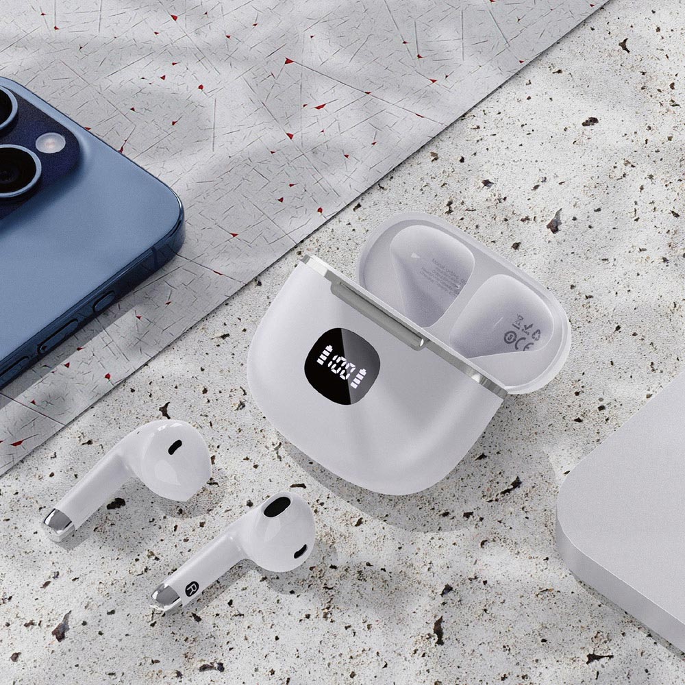 Maplin Wireless Earbuds Bluetooth V5.3 USB-C Charging White Image 2