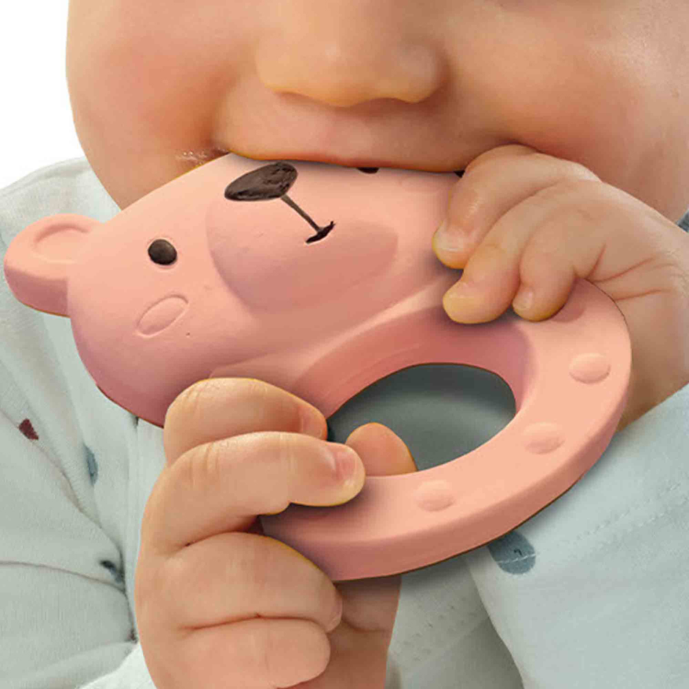 SES Creative Tiny Talents Bo Bear Natural Rubber Teether Image 2