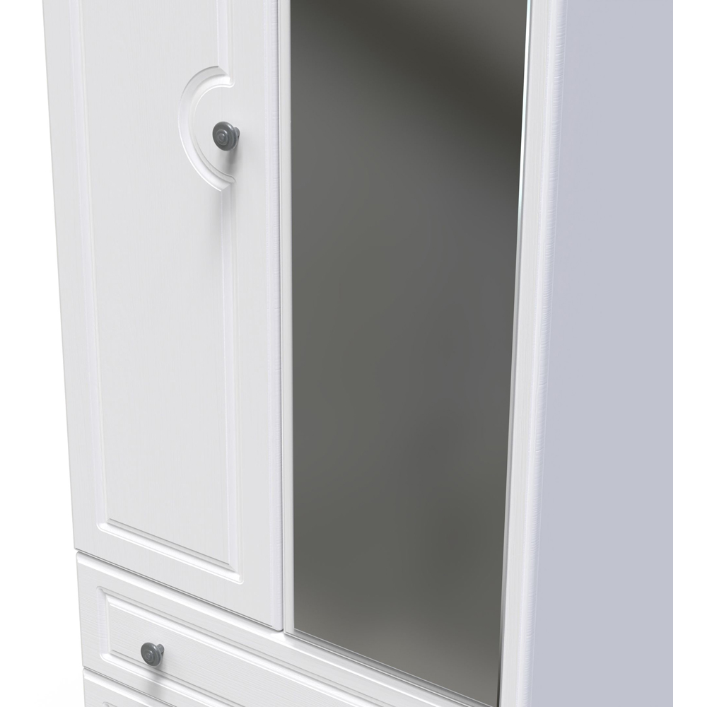 Crowndale Pembroke 2 Door 2 Drawer Matt White Mirror Wardrobe Ready Assembled Image 5