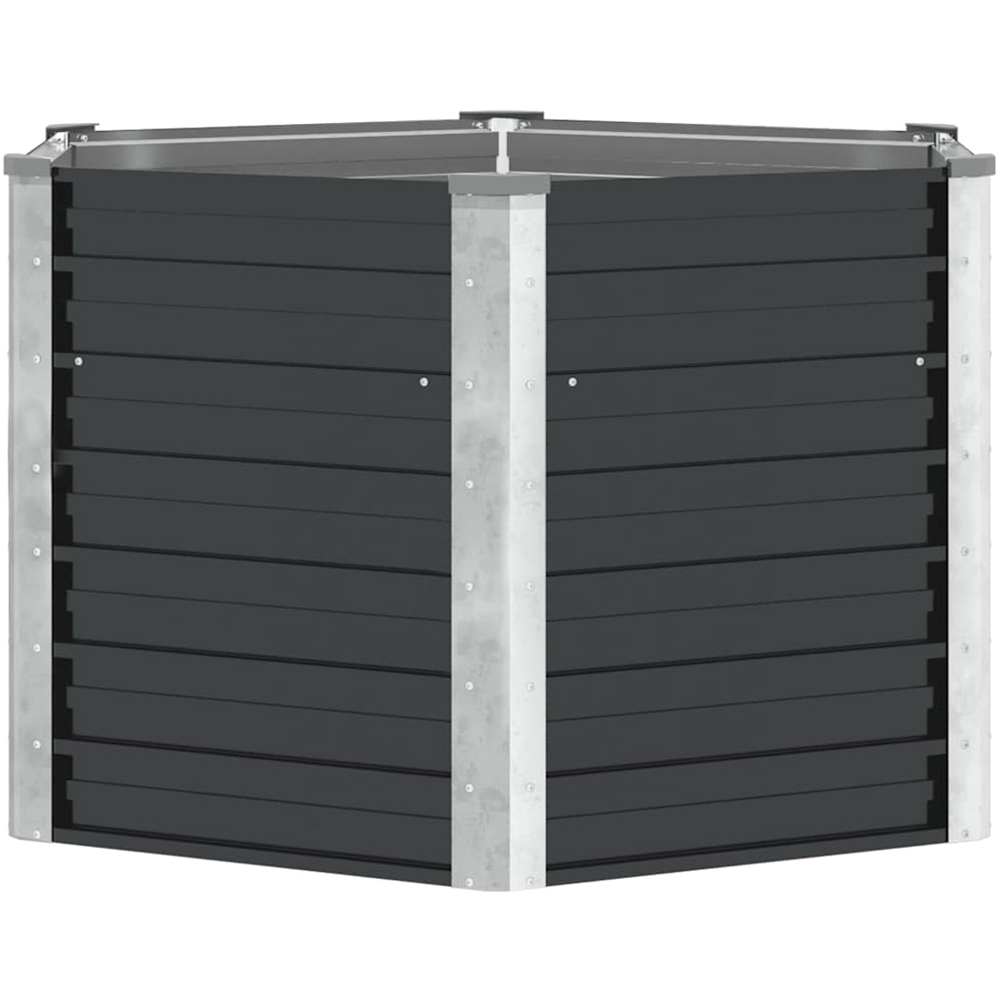 vidaXL Anthracite Galvanised Steel Raised Garden Bed 77 x 129 x 129cm Image 1