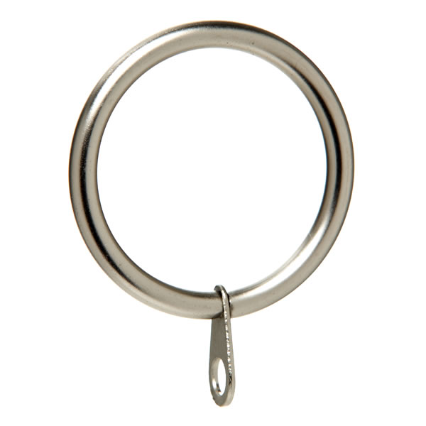 Wilko 8 pack 16 - 19mm Satin Silver Effect Curtain  Pole Rings Image