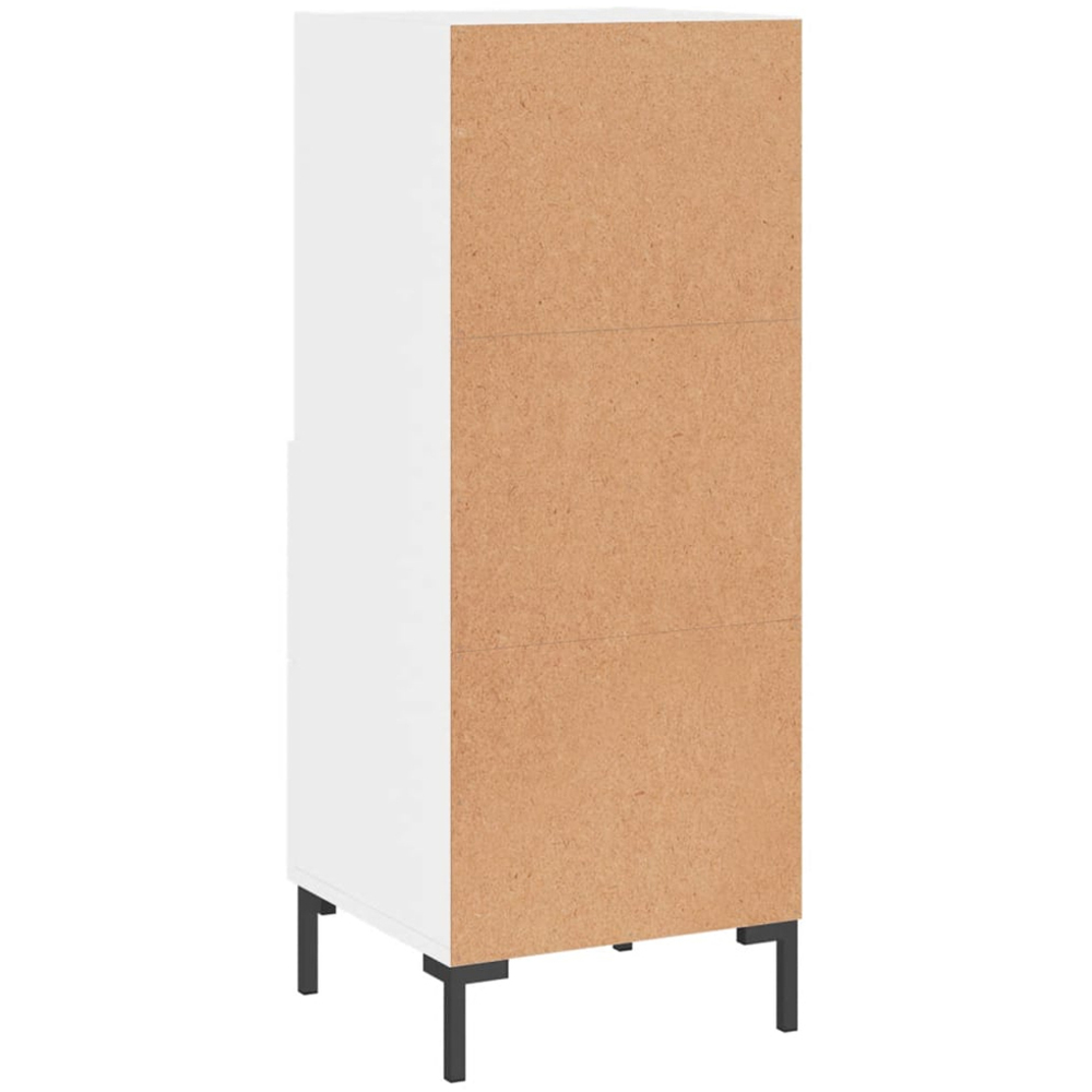 vidaXL 2 Drawer 2 Shelf High Gloss White Sideboard Image 8