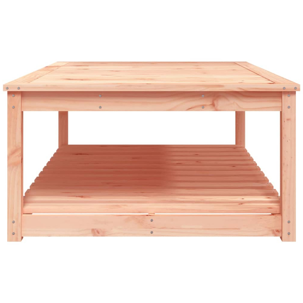 vidaXL Single Shelf Natural Solid Douglas Wood Slatted Garden Table 121 x 82.5cm Image 4