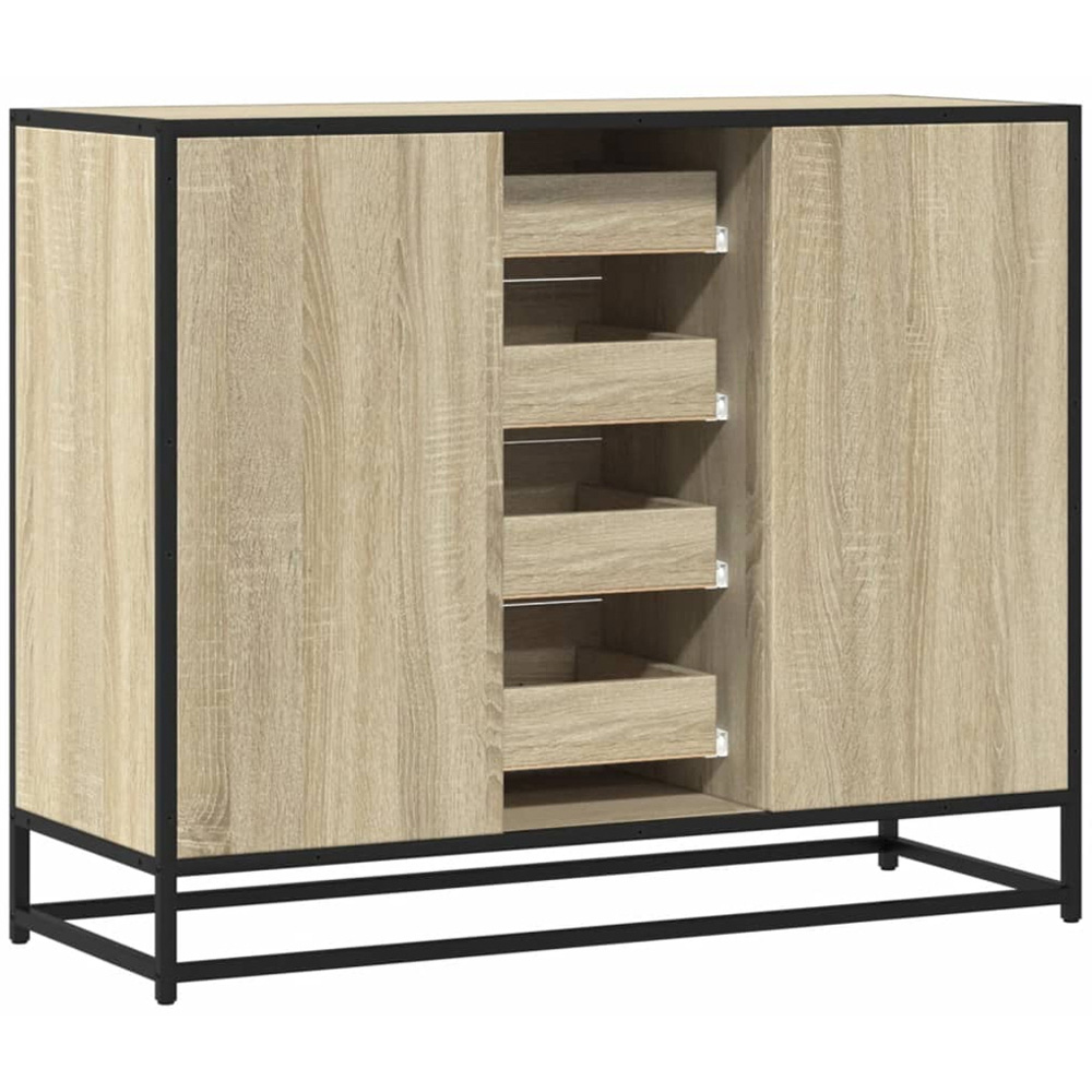 vidaXL 2 Door 4 Drawer Sonoma Oak Wide Sideboard Image 6