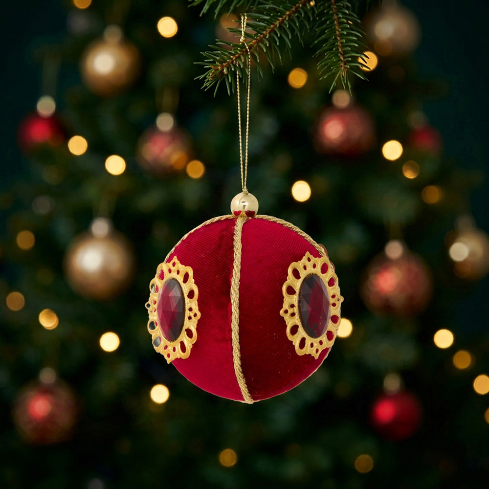 Beaded Velvet Bauble Image 2