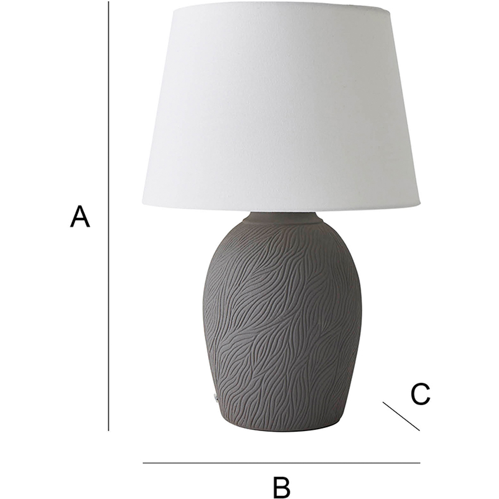 ValueLights Clint Grey Linen Tapered Shade Etched Hand Finished Ceramic LED Table Lamp Image 7