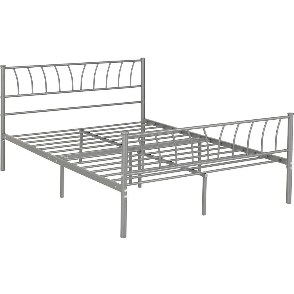 Seconique Harlow Double Silver Bed Frame Image 2