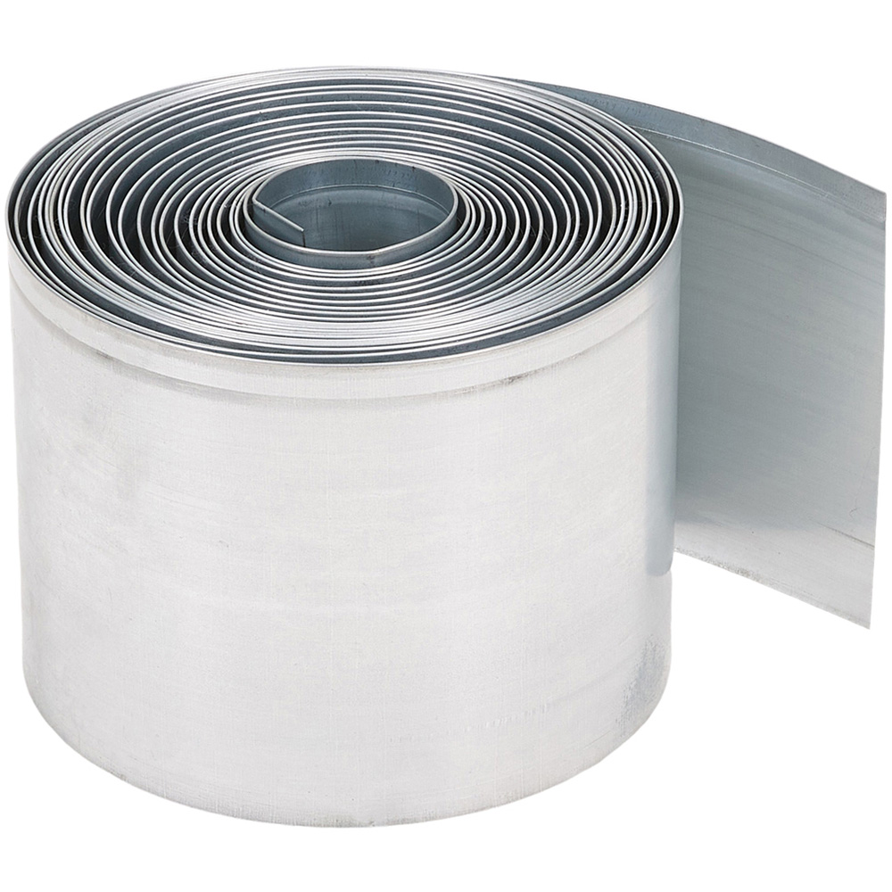 Living and Home 10m x 14cm Silver Metal Flexible Lawn Edging Image 1