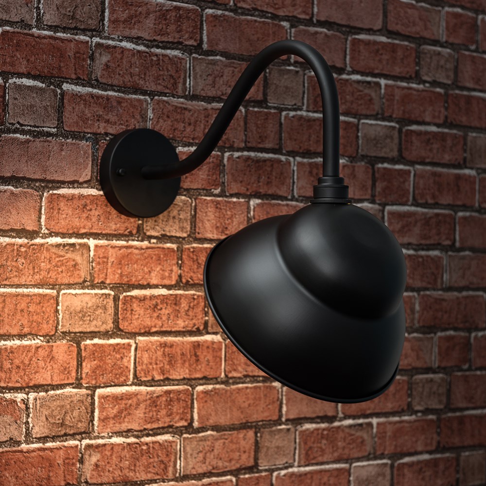 ValueLights Porter Set of 2 Black Warm White Bulb Wall Lantern Image 2