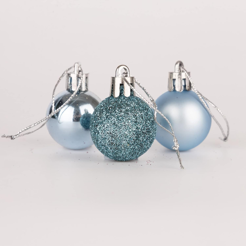 Shatchi 3cm Light Blue Shatterproof Christmas Baubles 12 Pack Image 5