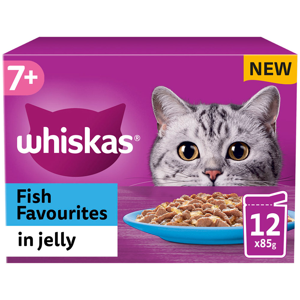 Whiskas Senior Fish Selection in Jelly Wet Cat Food Pouches 12 x 85g Image 1