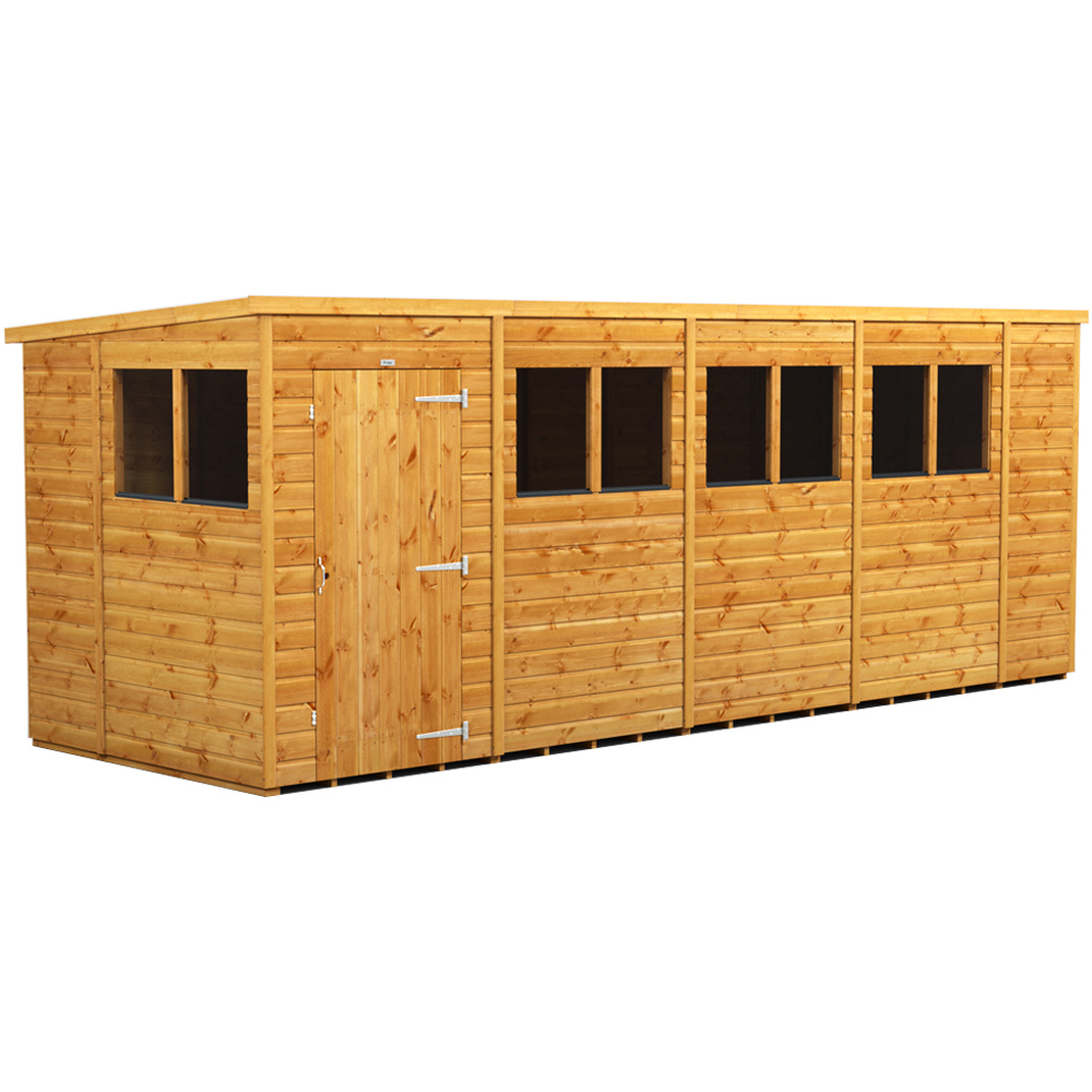 Power Sheds 18 x 6ft Pent Wooden Shed with Window Image 1