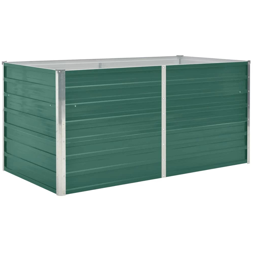 vidaXL Green Galvanised Steel Raised Garden Bed 160 x 80 x 77cm Image 1