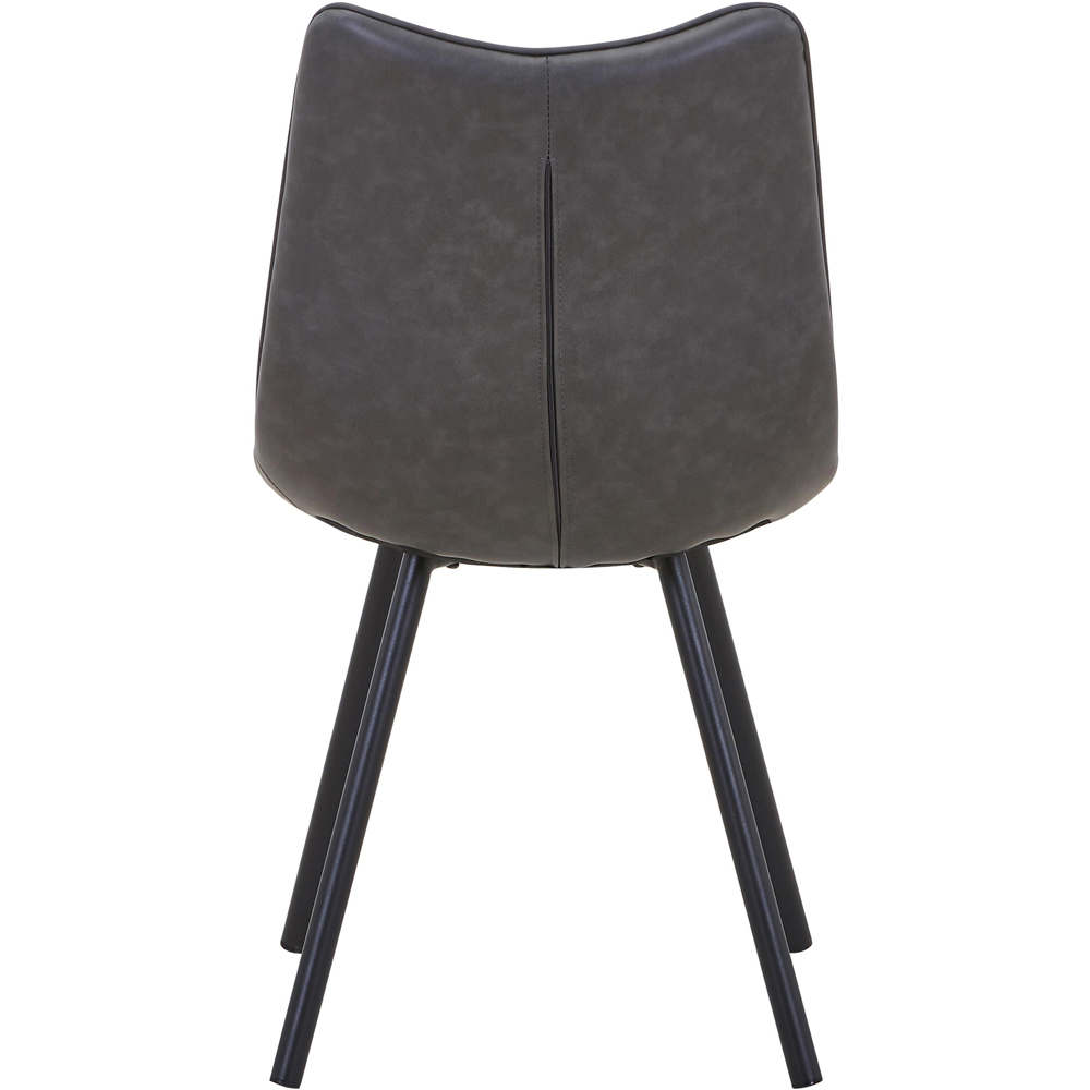 Portland Harper Grey Faux Leather Dining Chair Image 5