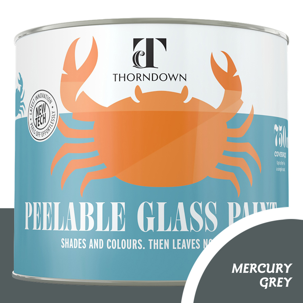 Thorndown Mercury Grey Peelable Glass Paint 750ml Image 3