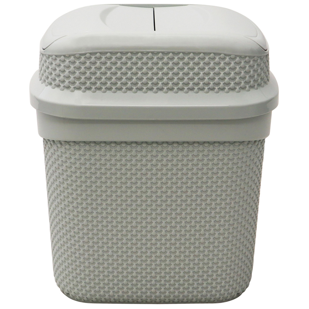 JVL Droplette Ice Grey Push Top Bin 11L Image 3