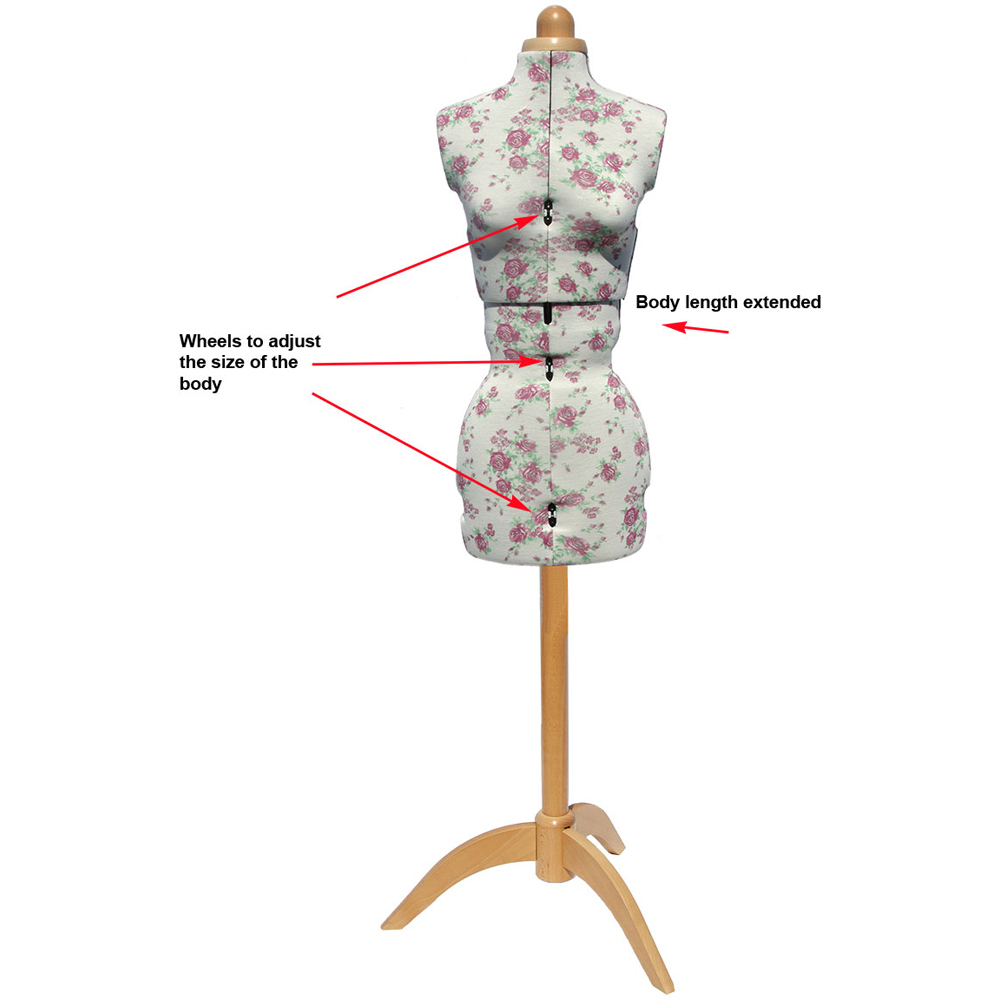 Sewing Online 5912A-2 Rosebuds Adjustable 8-Part Dressmakers Dummy with Hem Marker Small Image 4