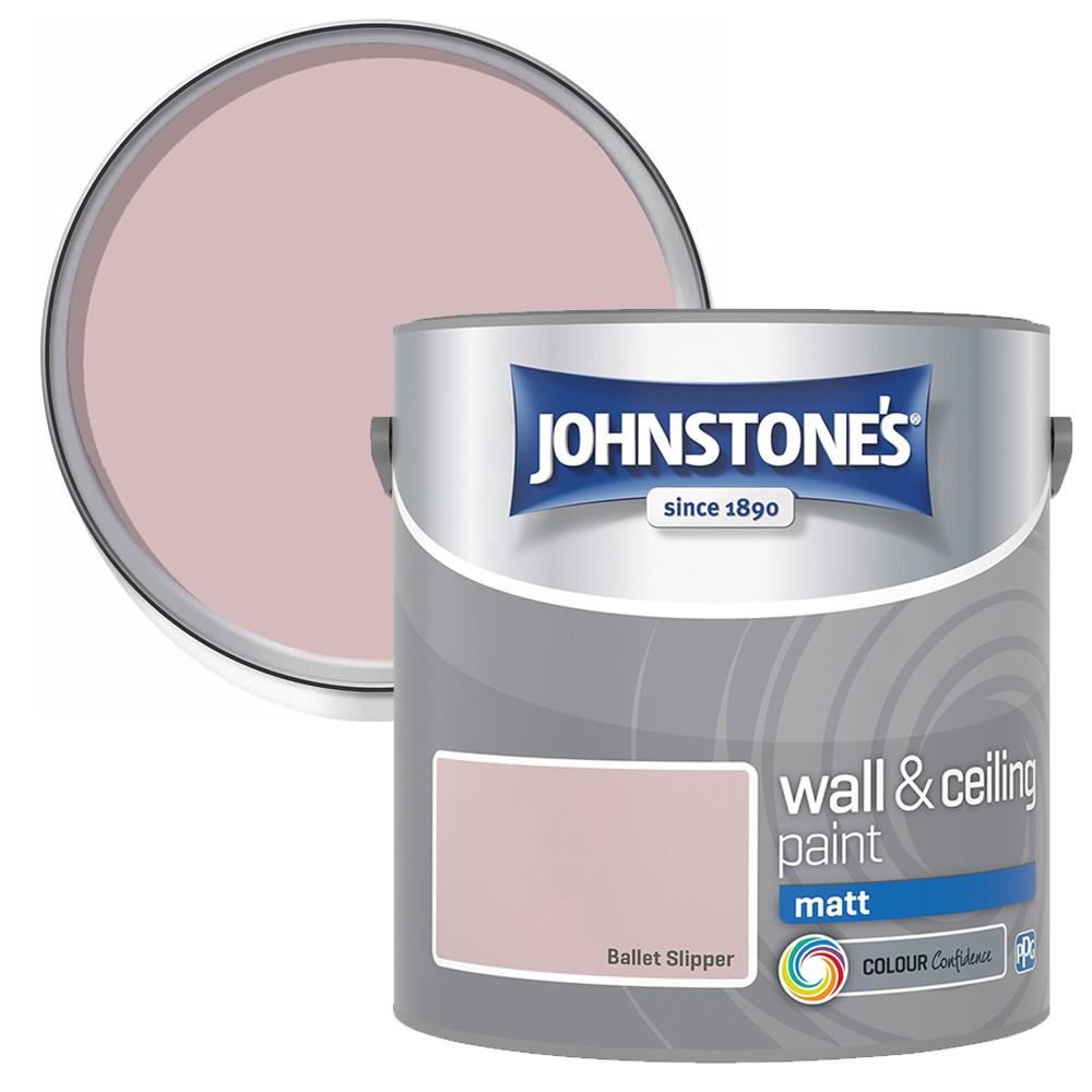 Johnstone's Walls & Ceilings Ballet Slipper Matt Emulsion Paint 2.5L Image 1