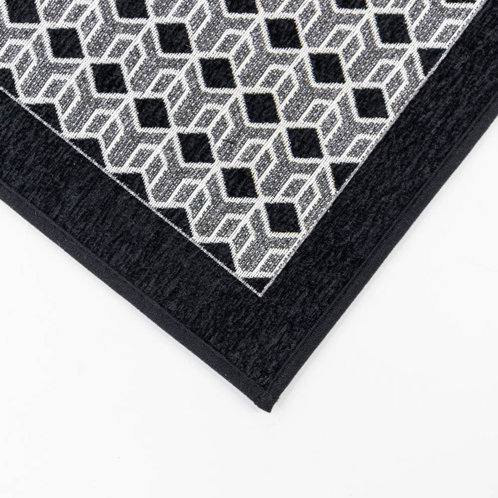 JVL Allure Black Rubber Backed Door Mat and Runner Set Image 6