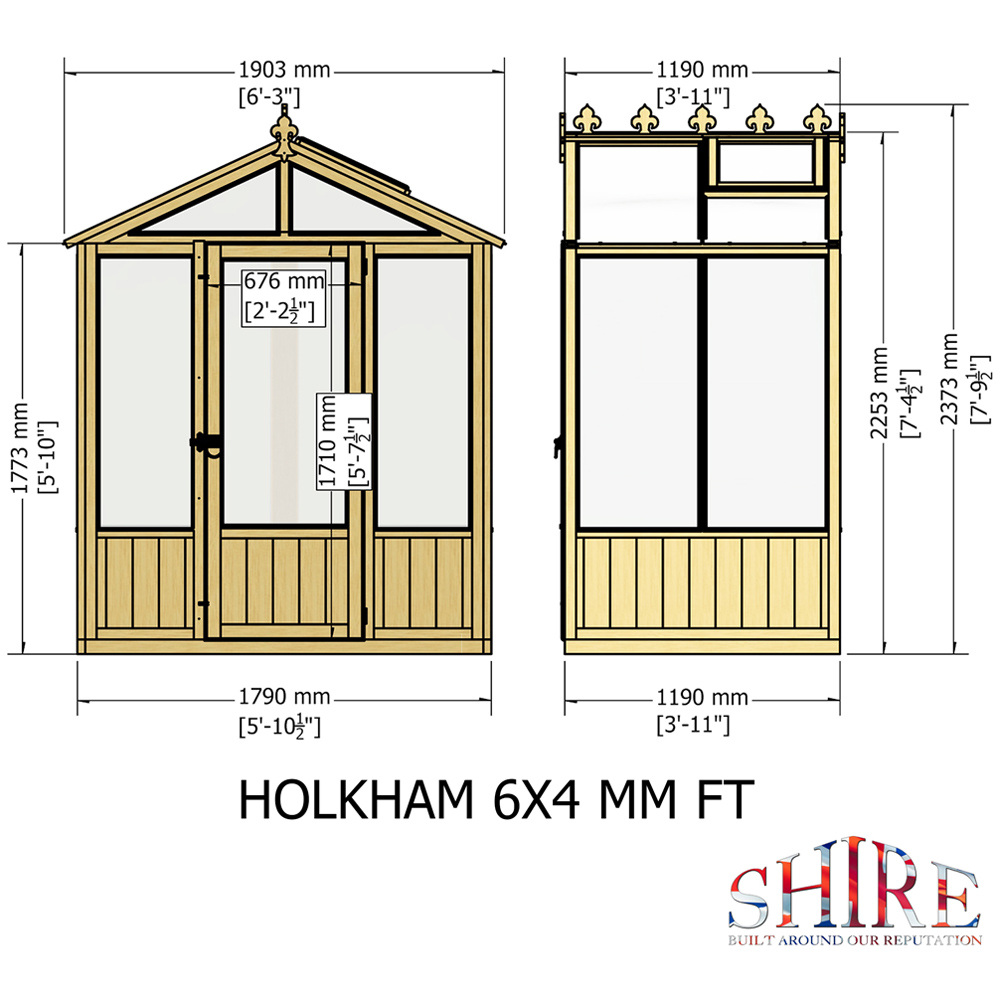 Shire Holkham Wooden 6 x 4ft Greenhouse Image 4