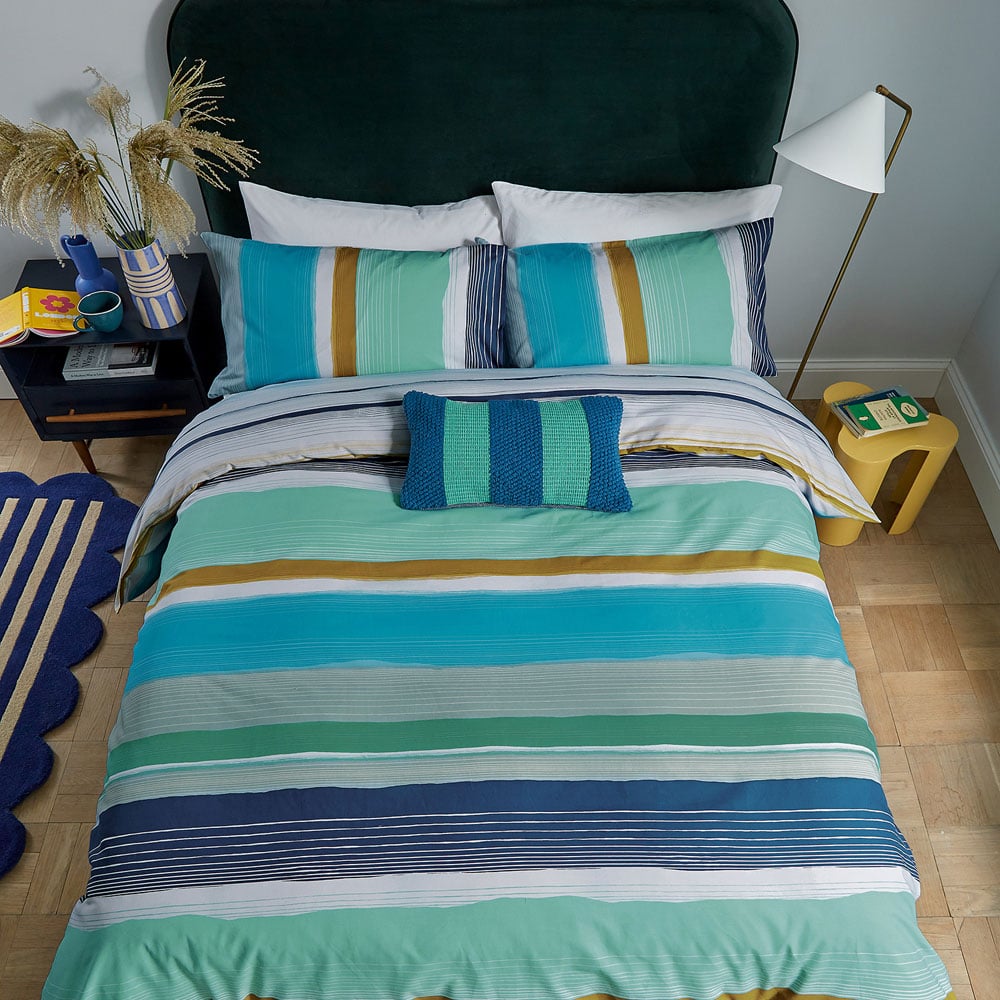 Helena Springfield Carrie Super King Size Blue Duvet Set Image 6