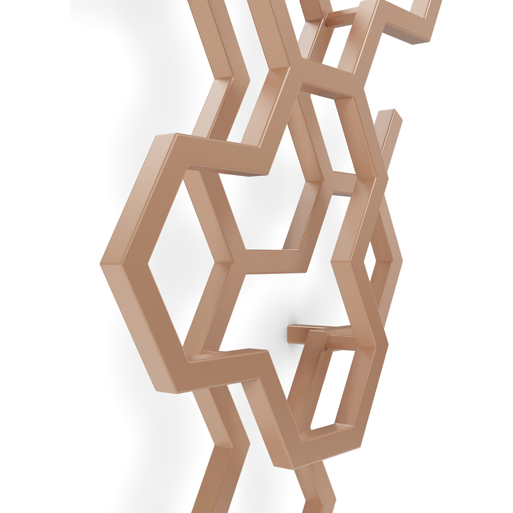 Terma Hex 1705 BTU Bright Copper Radiator 1700 x 573mm Image 5