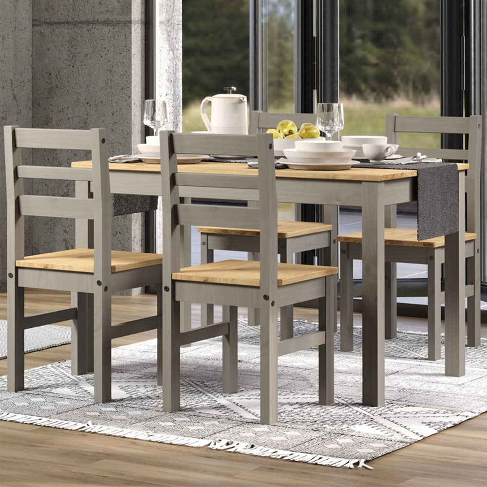 Core Products Corona Linea 4 Seater Dining Set Grey Image 1