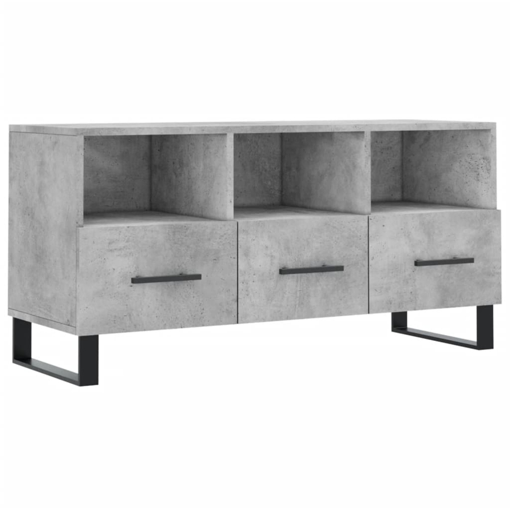 vidaXL 3 Drawer 3 Shelf Concrete Grey TV Cabinet Image 2
