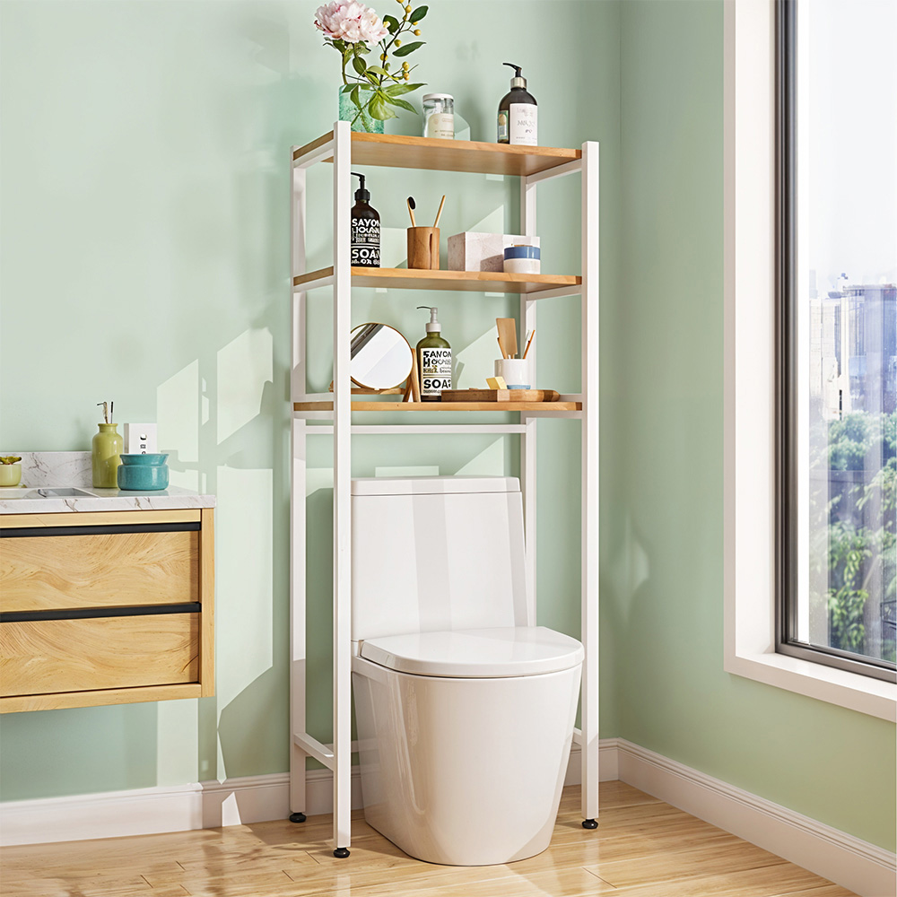 Living and Home 3 Shelf White Over Toilet Storage Shelf Image 8