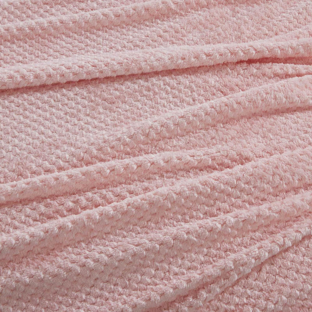 Dreamscene Luxury Blush Pink Honeycomb Mink Waffle Throw 240 x 200cm Image 3
