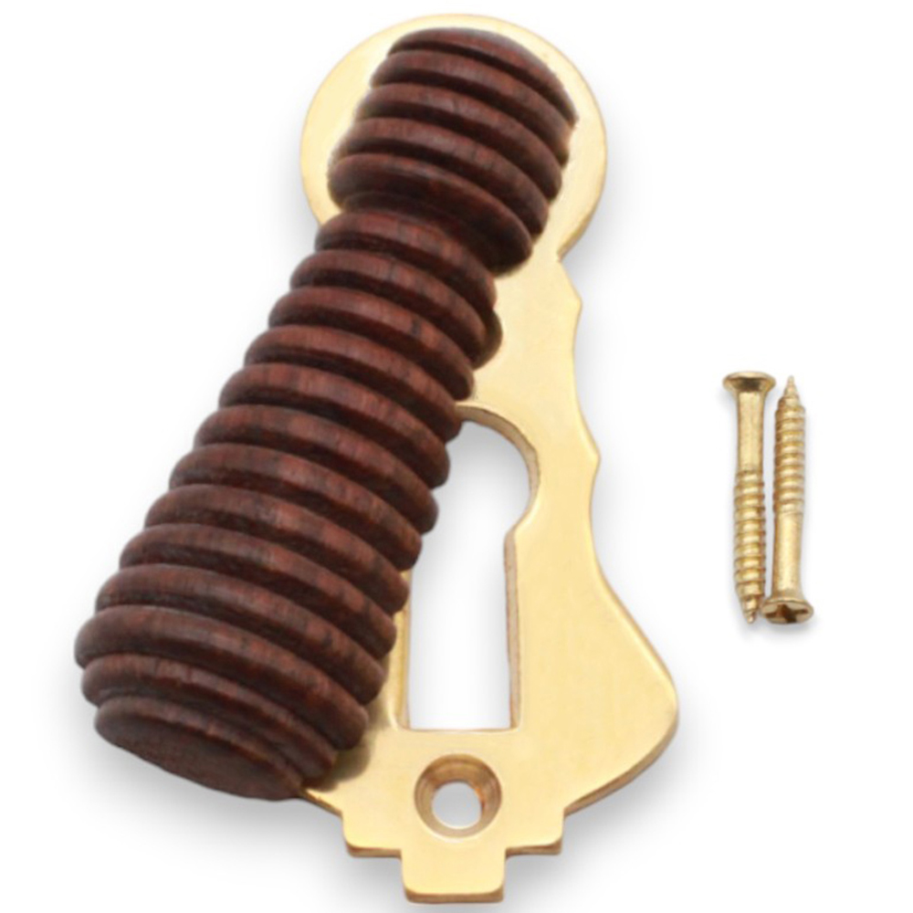 Spira Brass Rosewood Beehive Aged Brass Escutcheon Image 4