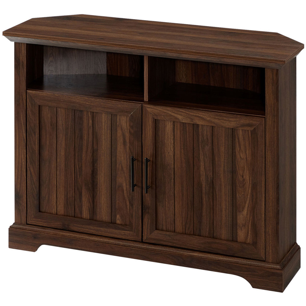 Centurion Savannah 2 Door 2 Shelf Walnut Corner TV Cabinet Image 4