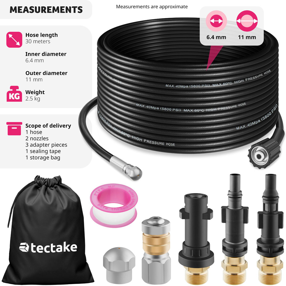 tectake 8 Piece Drain Cleaning Hose Set 300cm Image 6