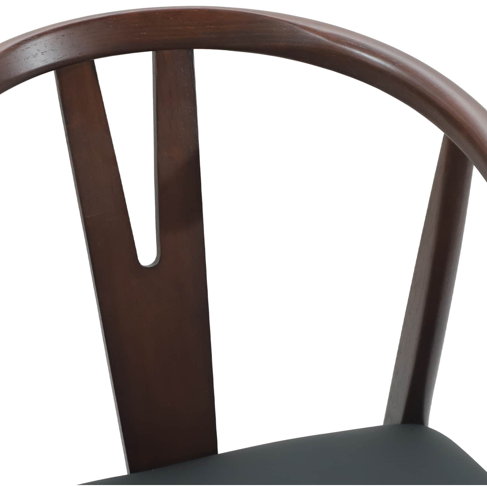 vidaXL Set of 2 Light Brown and Black Rubberwood Dining Chairs Image 7