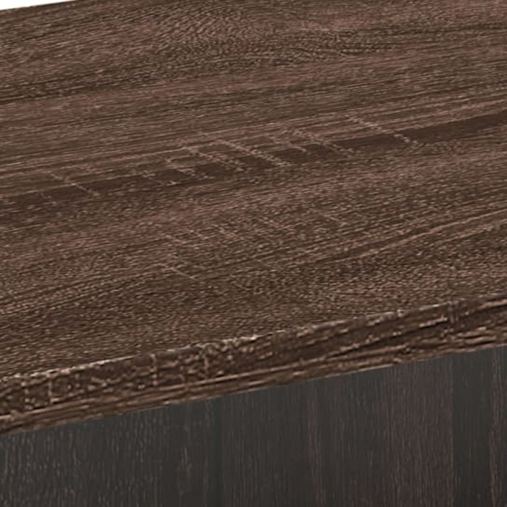 vidaXL 2 Glass Door Brown Oak Wooden TV Cabinet Image 9